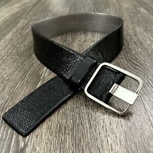 EUC Banana Republic Black Crinkled Patent Leather Belt XS 28-32” Wide Waist Belt